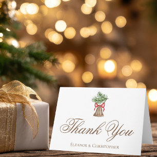 Carte De Remerciements Vintage Christmas Bell Mariage Customisé
