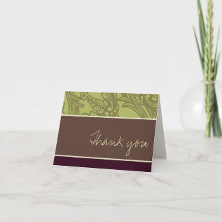 Carte de remerciements vintage de prune d'olive
