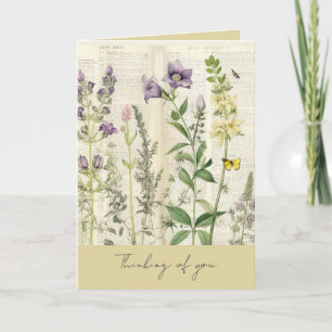 Carte De Remerciements Vintage Floral Pensée de vous Salutation