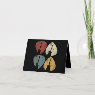 Carte De Remerciements Vintage Guitar Pick Retro Funny Guitarist