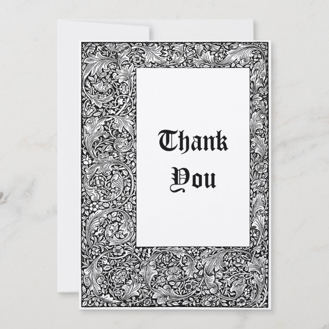 Carte De Remerciements Vintage Kelmscott Press William Morris Beowulf (Devant)