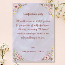 Carte de remerciements vintage Lavender Peony