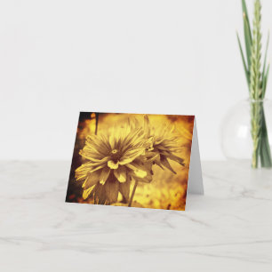 Carte De Remerciements Vintage Look Sepia Daisies Floral Note Card