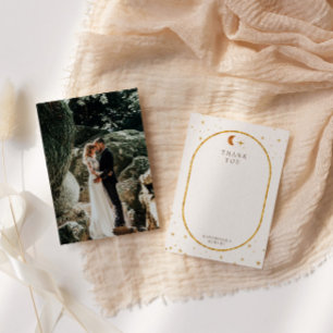 Carte De Remerciements Vintage Lune céleste étoiles Mariage Photo