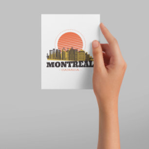 Carte De Remerciements Vintage Montréal Canada Skyline