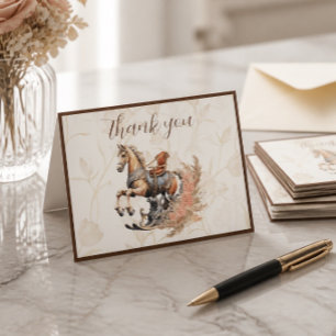 Carte De Remerciements Vintage Old West Rocking Horse Baby shower