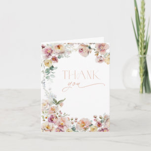 Carte De Remerciements Vintage Peach Pink Love est dans la Fête des marié