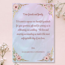 Carte de remerciements vintage Pony Rose Périwinkl