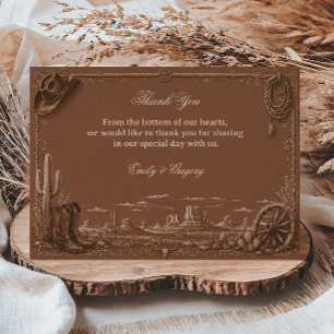 Carte De Remerciements Vintage Prairie Rustique