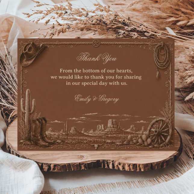 Carte De Remerciements Vintage Prairie Rustique (Créateur téléchargé)