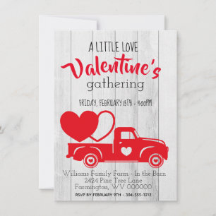 Carte De Remerciements Vintage Red Pick Up Camion Valentine's Day Invitat