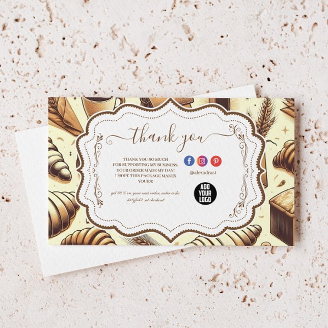 Carte De Remerciements Vintage Rustic Bakery (Créateur téléchargé)