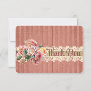 Carte De Remerciements Vintage Shabby Chic Personnalisé 