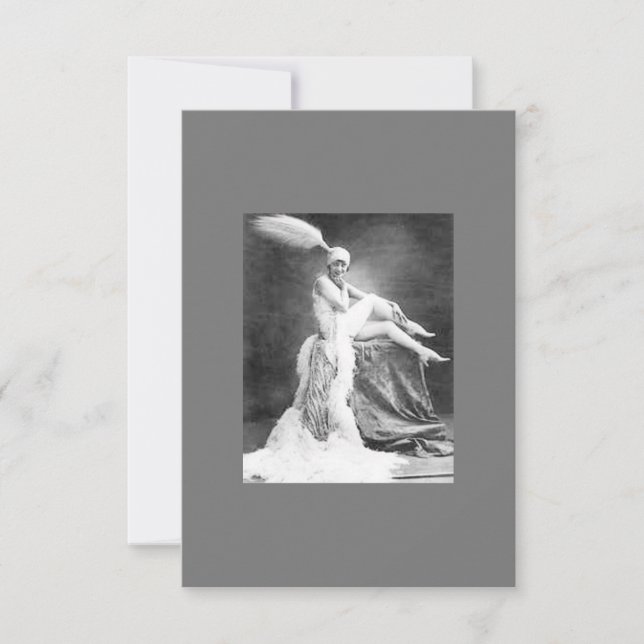 Carte De Remerciements Vintage Show Girl (Devant)