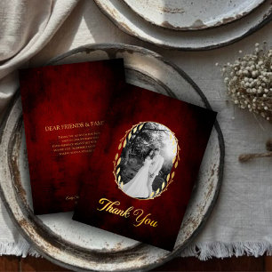 Carte De Remerciements vintage simple et minimaliste Vieux papier et mari