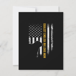 Carte De Remerciements Vintage USA American Flag Coolest Anglais Bulldog