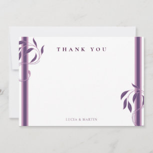 Carte De Remerciements Vintage Violet Orné Paisley floral Blank