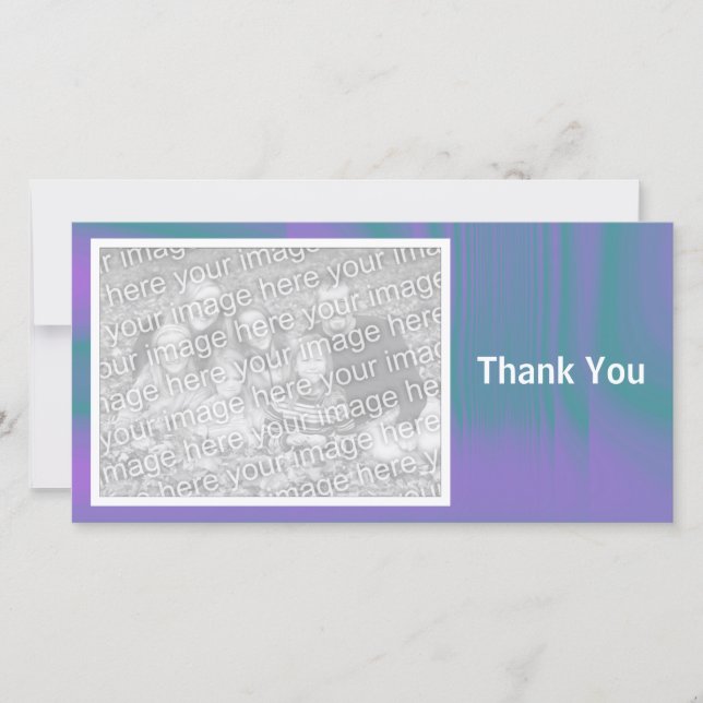 Carte De Remerciements Violet et vert ombragé (Devant)