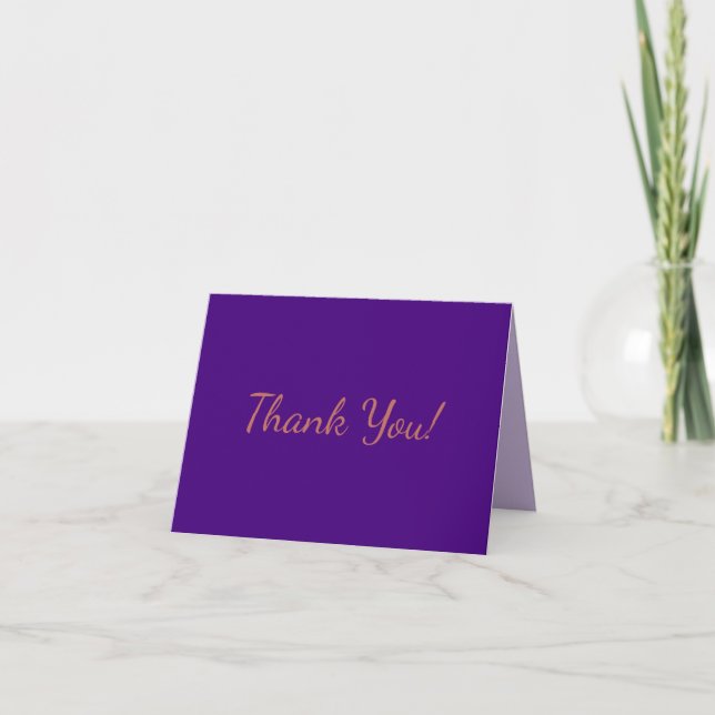 Carte De Remerciements Violet foncé (Devant)