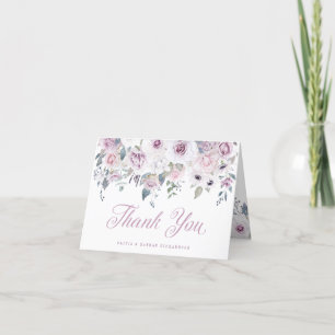 Carte De Remerciements Violet   Mariage floral