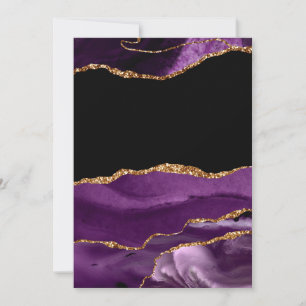Carte De Remerciements Violet Noir Marbre Agate Glam Parties scintillant 