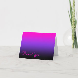 Carte De Remerciements Violet rose vif et ombre noir