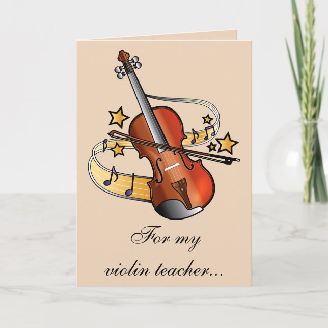 Carte De Remerciements Violin Teacher Thank You (Devant)
