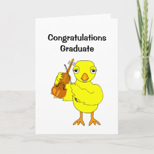 Carte De Remerciements Violon Chick Graduate