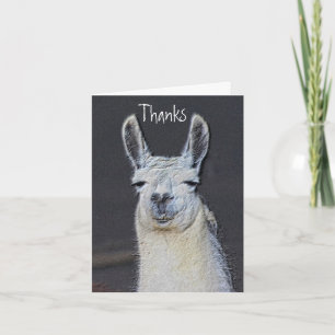 Carte De Remerciements Visage de lama mignon Art animalier