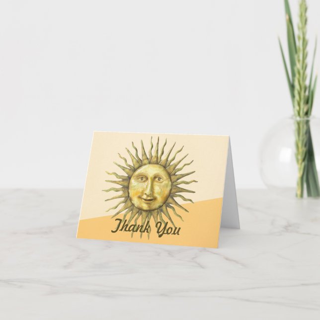 Carte De Remerciements Visage du Soleil céleste bloc de couleurs  (Devant)