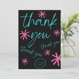 CARTE DE REMERCIEMENTS VISAGE SOURIANT