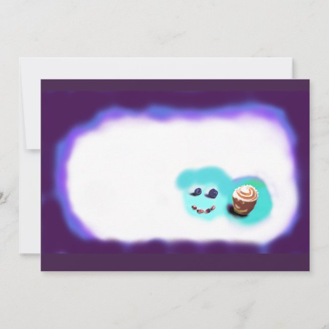 Carte De Remerciements Visages heureux fruit et petit gâteau (Devant)