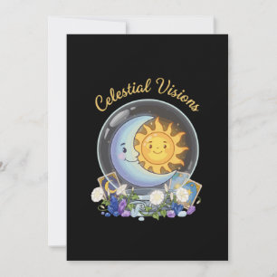 Carte De Remerciements Visiones Celestes   Cristal de Tarot du Soleil et 