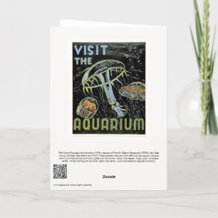 Carte De Remerciements Visitez l'Aquarium - WPA Poster Jellies, Jellyfish