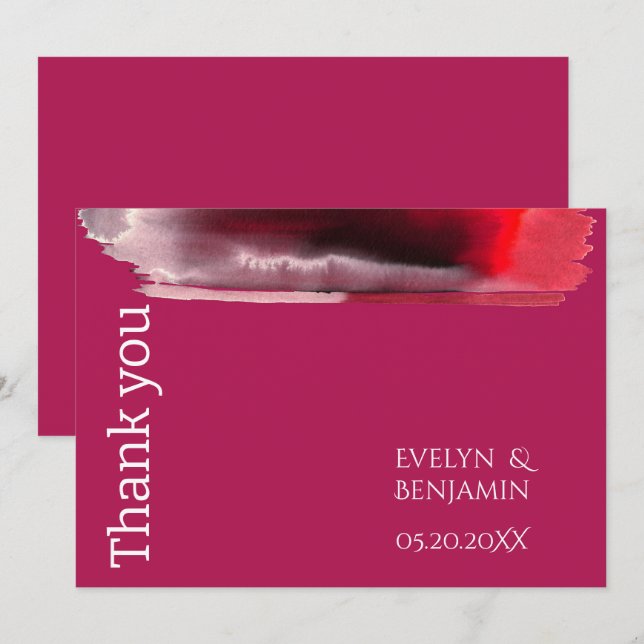 Carte De Remerciements Viva Magenta moderne (Devant / Derrière)