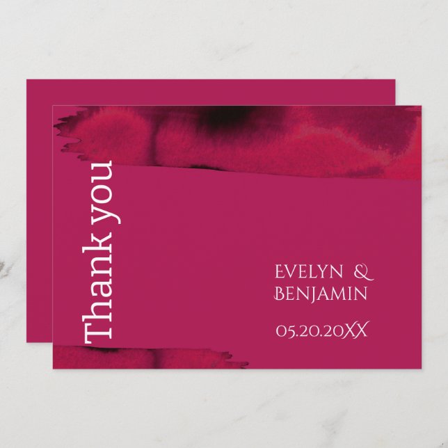 Carte De Remerciements Viva Magenta moderne (Devant / Derrière)