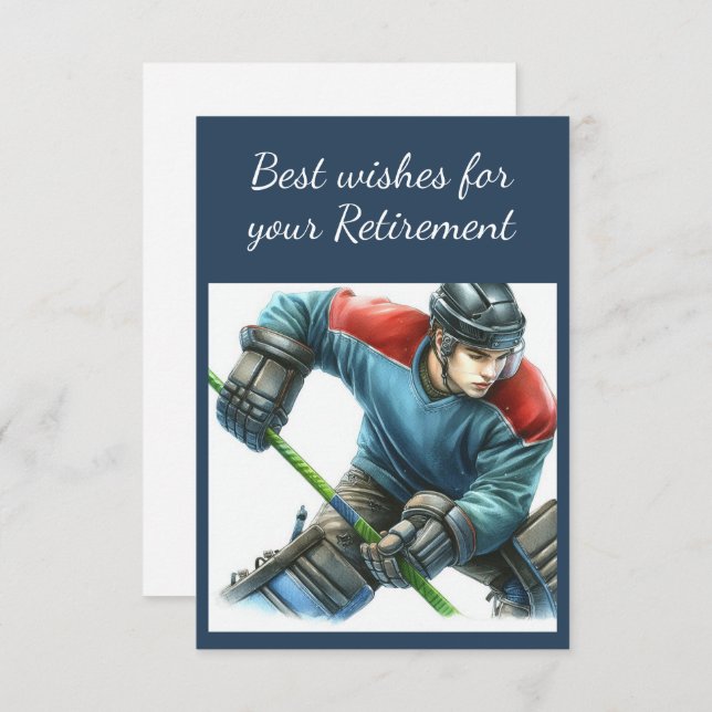 Carte De Remerciements Vœux de retraite Joueur de hockey sur gazon Entraî (Devant / Derrière)