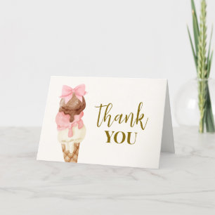 Carte De Remerciements Voici le Baby shower de glace Scoop Bow Ice Cream 