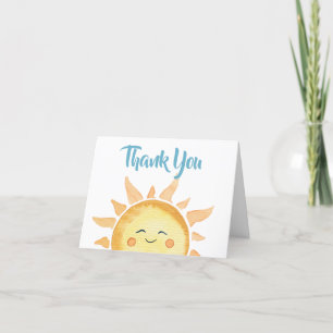 Carte De Remerciements Voici le Baby shower Son mignon soleil