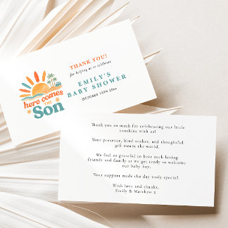 Carte De Remerciements Voici Le Fils Été Bébé Garçon Douche