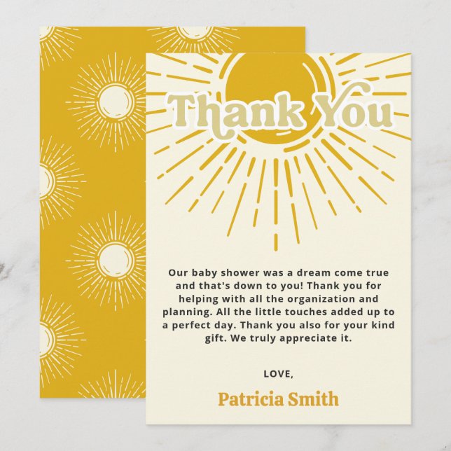 Carte De Remerciements Voici le fils retro garçon baby shower (Devant / Derrière)