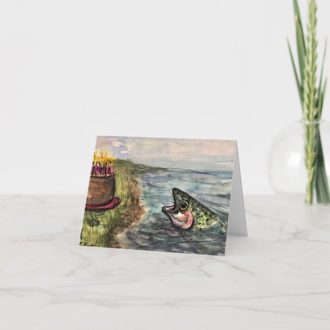 Carte De Remerciements Voici Pêche-toi un joyeux anniversaire (Devant)