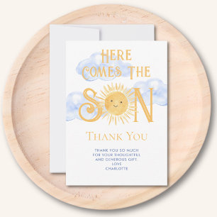 Carte De Remerciements Voici venir le fils Baby Shower