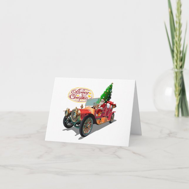 Carte De Remerciements Voiture de Noël (Devant)