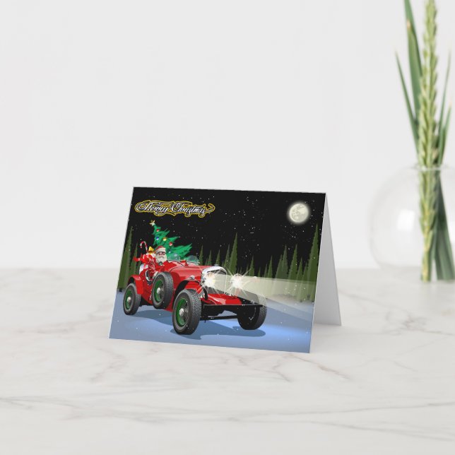 Carte De Remerciements Voiture de Noël (Devant)
