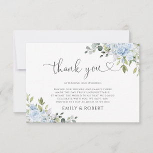 Carte De Remerciements Voiture de remerciement de mariage à la fleur d'eu