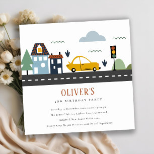 Carte De Remerciements Voitures urbaines Route N'importe quel âge Anniver