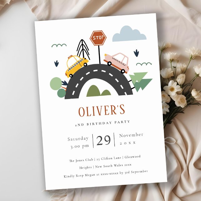 Carte De Remerciements Voitures urbaines Route N'importe quel âge Anniver (Créateur téléchargé)