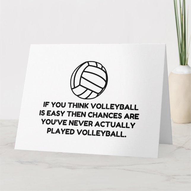 CARTE DE REMERCIEMENTS VOLLEYBALL FACILE (Devant)