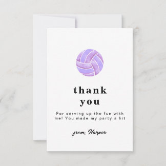 Carte De Remerciements Volleyball Thank You Card